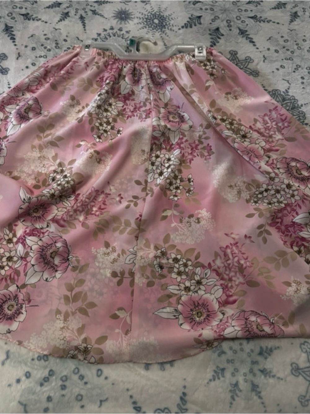 SHEIN Pink Floral Circle Skirt